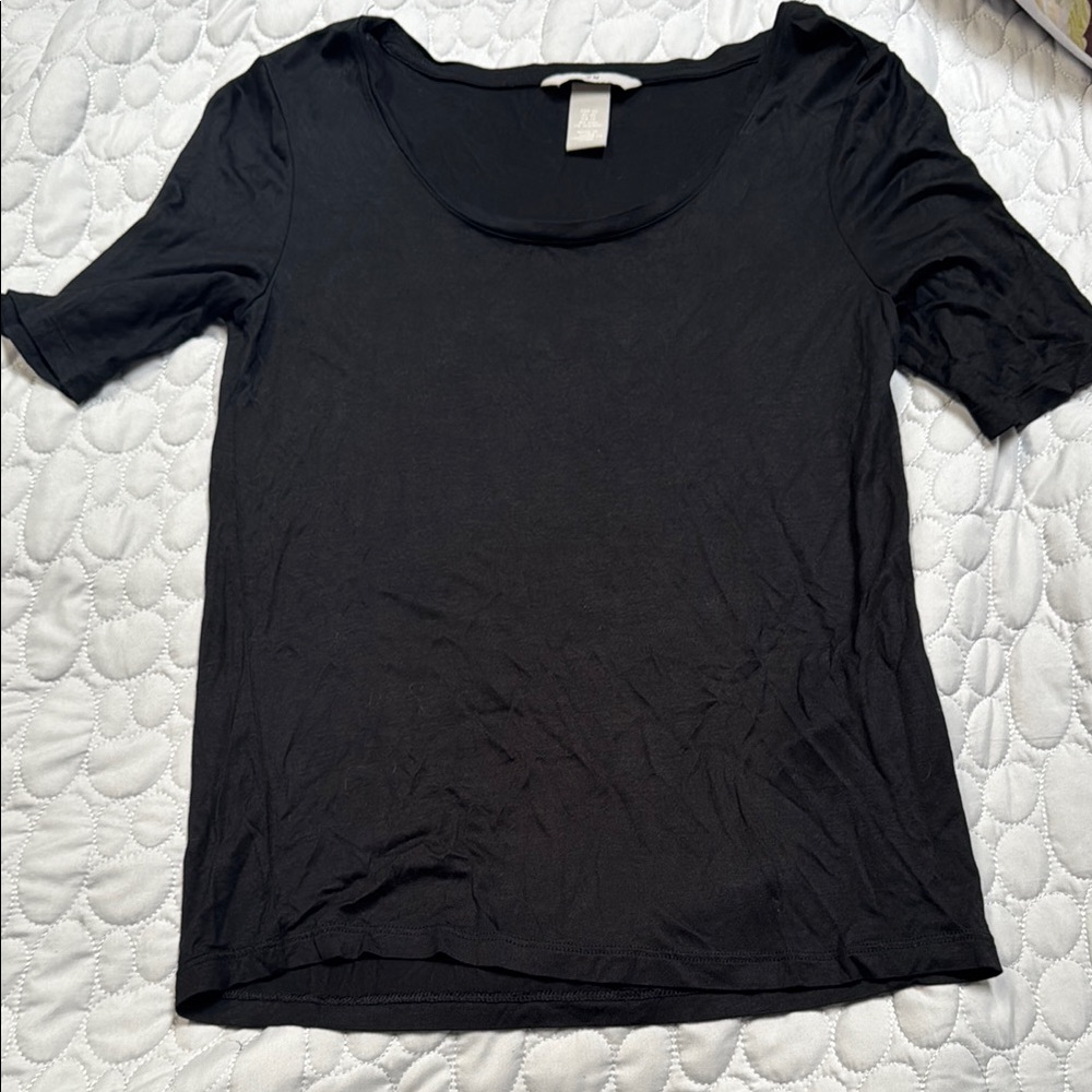 H&M Black Fitted Short Sleeve T-Shirt
